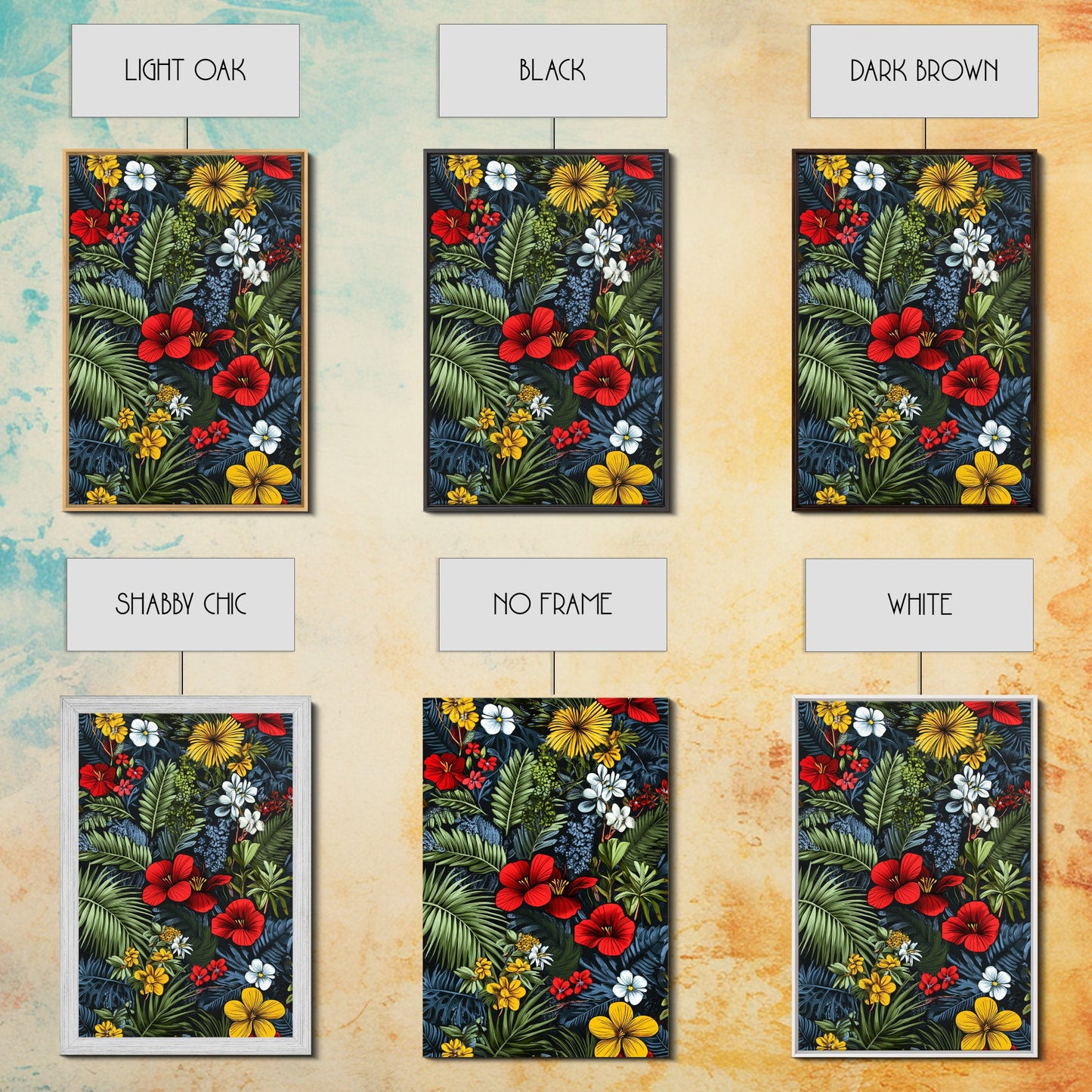 Jungle Painting Canvas Print, Mid-Century Modern Wall Art, Retro Home Decor, Wood Framed Canvas, Home Decor, Office Decor Gift Idea