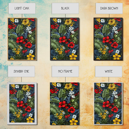 Jungle Painting Canvas Print, Mid-Century Modern Wall Art, Retro Home Decor, Wood Framed Canvas, Home Decor, Office Decor Gift Idea