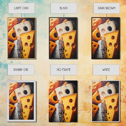Kitchen Wall Art Painting of Cheese Canvas Print, Kitchen Decor, Modern Kitchen, Food Review Prop Decor