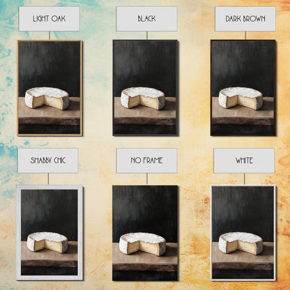 Wheel Of Cheese Painting Print, Brie Cheese Art, Cheese Painting, Cheese Still Life Oil Painting, Cheese Painting, Rustic Kitchen Decor