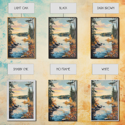 Acadia National Park Oil Painting Print, Maine Oil Painting, Nautical Coastal Decor, National Park Art, Landscape Painting, Cabin Decor