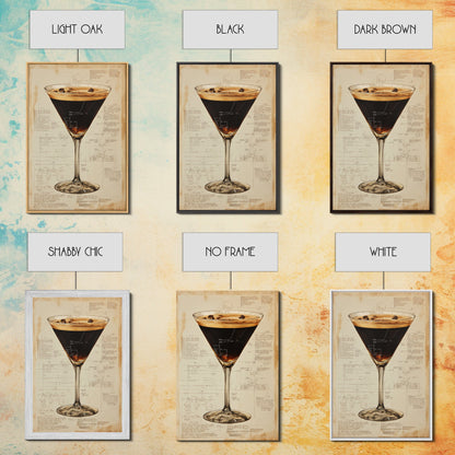 Espresso Martini Wall Art Canvas Print, Cocktail Painting, Cocktail Decor, Bar Decor, Bar Cart Art, Home Bar Wall Art, Kitchen Wall Art