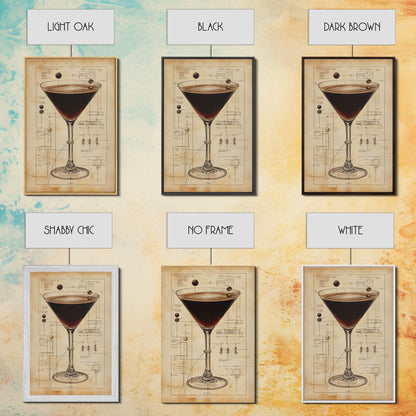 Espresso Martini Wall Art Canvas Print, Cocktail Painting, Cocktail Decor, Bar Decor, Home Bar Wall Art, Kitchen Wall Art