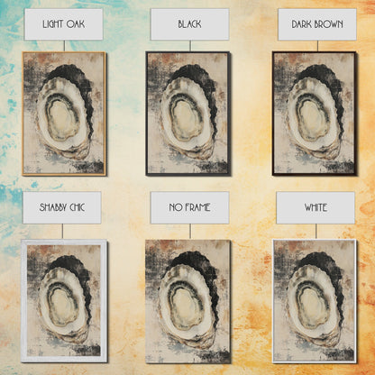 Oyster Painting Print Coastal Watercolor Wall Art Sea Shell Print Minimalist Poster Oyster Shell Painting Oyster Shell Art