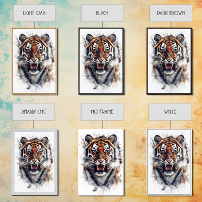 Tiger Canvas Print - Animal Canvas Art - Animal Canvas Art - Man Cave Art - Tiger Portrait - Tiger Painting - Man Cave Decoration - Gift For Him