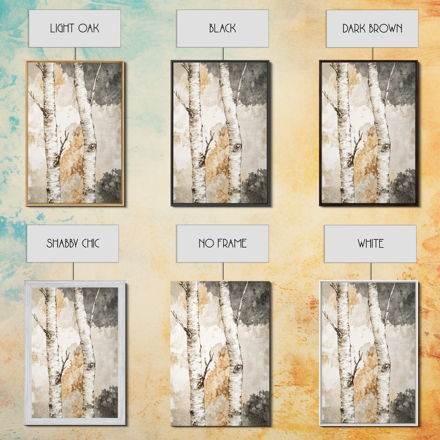 Ready To Hang Birch Tree Forest Painting Print Aspen Trees Painting Wall Art Wabi Sabi Modern Home Decor Minimalist Wabi Sabi Painting