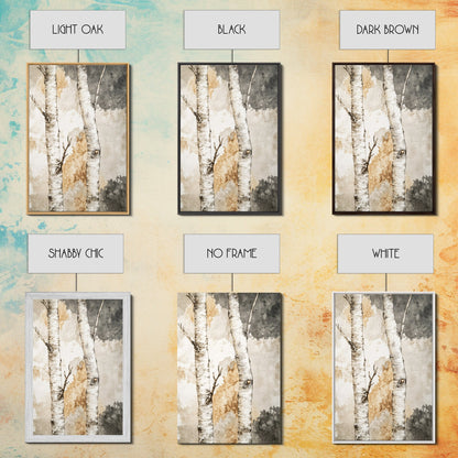Ready To Hang Birch Tree Forest Painting Print Aspen Trees Painting Wall Art Wabi Sabi Modern Home Decor Minimalist Wabi Sabi Painting