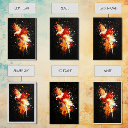 Phoenix In Flames, Retribution, Framed Canvas Print, The Phoenix, Framed Wall Art, Original Painting Phoenix, Punk Art, Graffiti Art