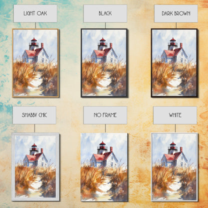 Maine Wall Art, Canvas Print, Ready To Hang Wall Art With Wood Frame, Maine Watercolor Painting, Nautical Home Decor