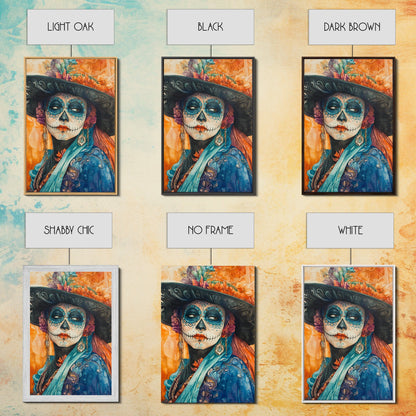 Chicano Art Framed Canvas Print, Day of the Dead / Dia De Los Muertos Wall Art, Mexicano Decor, Mexicano Wall Art, Southwestern Wall Art