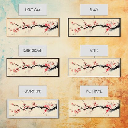 Japanese Wall Decor Landscape Print - Cherry Blossoms Painting - Japanese Minimalism Wall Art - Floral Home Decor - Flower Painting