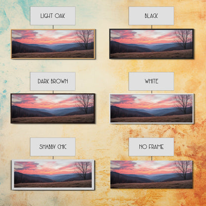 Great Smoky Mountains Panoramic Wall Art Canvas Print, Smoky Mountains Photography Style Wall Art, Landscape Painting