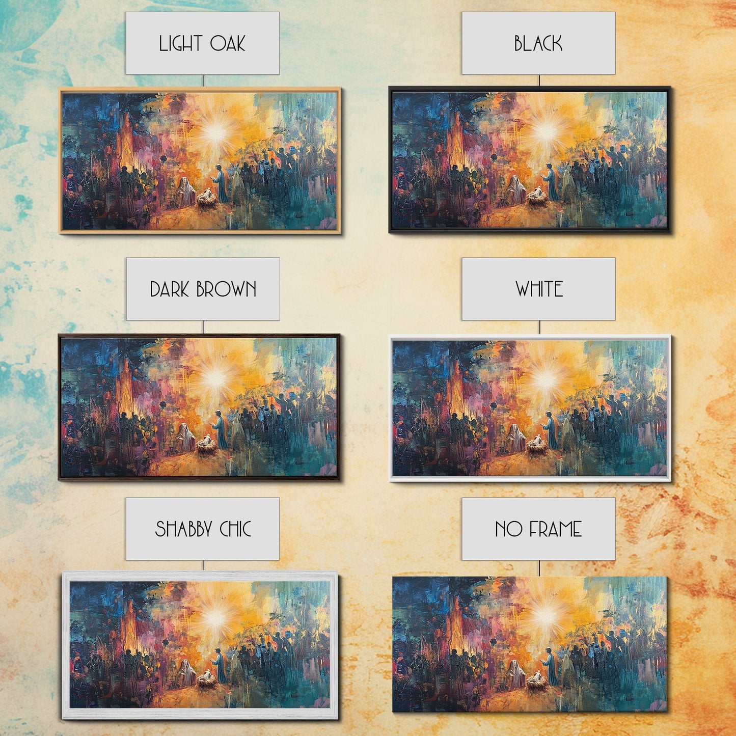 Nativity Painting Canvas Print | Christmas Wall Art | Christian Art | Christian Painting | Nativity Drawing | Nativity Oil Painting | Living Room Art