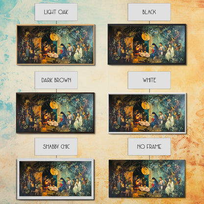 Christian Nativity Jesus In The Manger Ready To Hang Canvas Wall Art - Farmhouse Christmas Decor - Christian Wall Art - Christian Painting