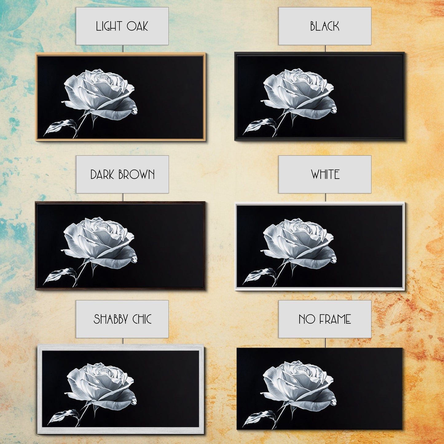 Large White Rose Painting Canvas Print, Flower Painting, Floral Decor, Moody Centerpiece Painting, Above Mantle Wall Art, Above Sofa Wall Art