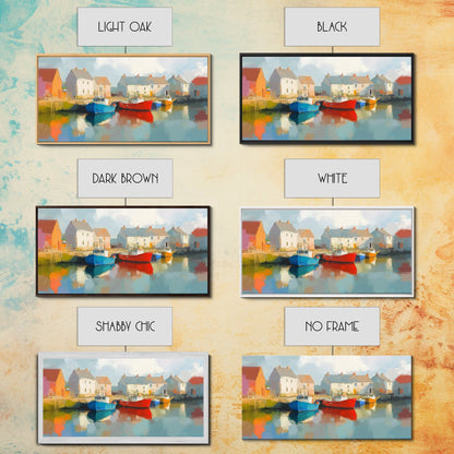 Retro Nantucket Wall Art Framed Canvas Print | Nantucket Oil Painting | Nantucket Decor | Nautical Wall Art | Seascape Painting