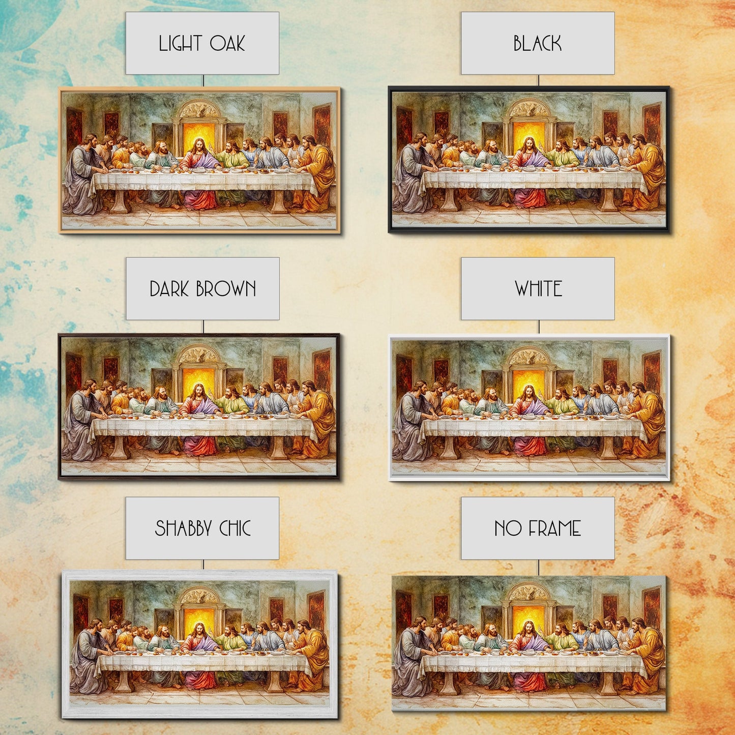 The Last Supper Reimagined - Framed Canvas Print - Christian Wall Art - Christian Decor - Jesus Painting - Jesus Art