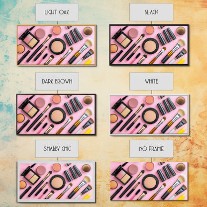 Makeup Spread Wall Art, Make Up Canvas Print, Preppy Dorm Room Wall Art, Girl's Dorm Room Wall Art, Makeup Painting