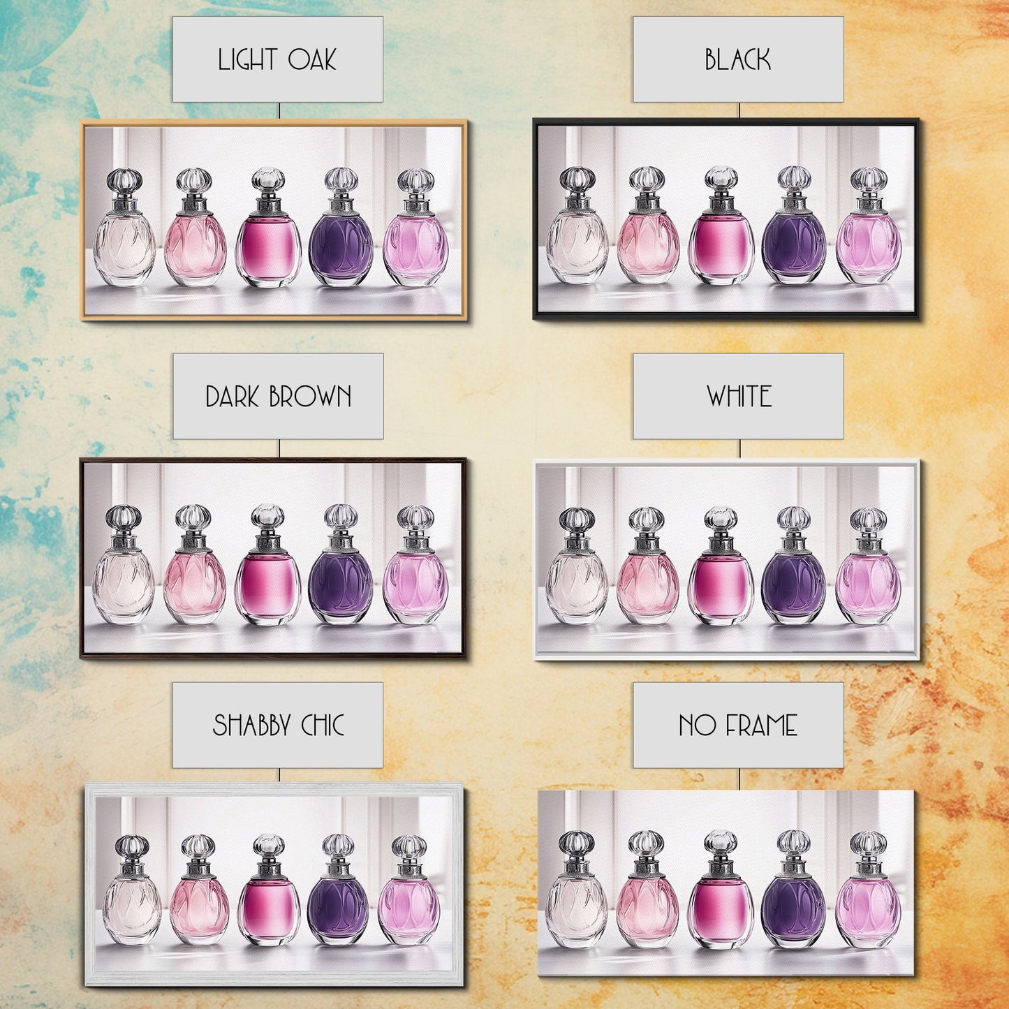 Perfume Bottles Canvas Print, Preppy Dorm Room Decor, Perfume Bottles Painting, Girl's Room Art, Gift For Her, Gift For Daughter or Mom