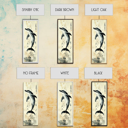 Canvas Print Dolphin Painting Coastal Nautical Wall Art with Splash Effect, Living Room Above Sofa Art, Bedroom Decor, Coastal Art Print