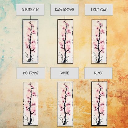 Delicate Cherry Tree in Bloom Painting - Canvas Print for Japanese Floral Art, Spring Blossom Decor, Nature-Inspired Wall Art, Botanical Print