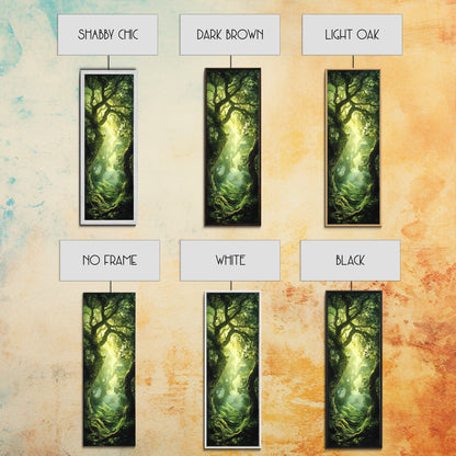 Light Twists Through the Bent Trees, Framed Canvas Print, Accent Piece Wall Art, Fantasy Landscape Painting