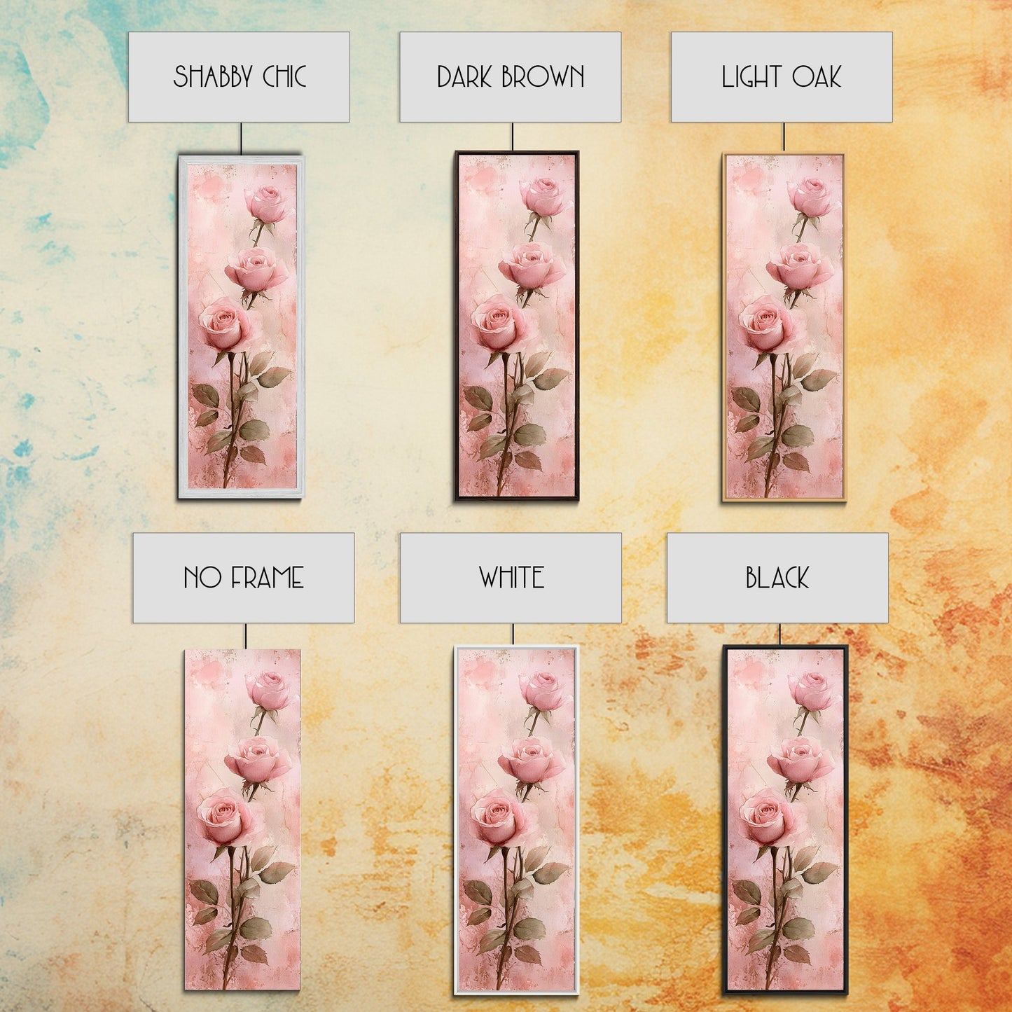 Rose Painting Framed Canvas Print Light Pink Wall Art Botanical Prints Above Sofa Art Living Room Art Rustic Wall Art Gift Idea