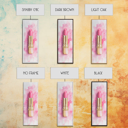 Pink Lipstick Canvas Print Feminine Pink Abstract Art Light Pink Wall Art Whimsical Art Rustic Decor Vertical Gift Idea Above Sofa