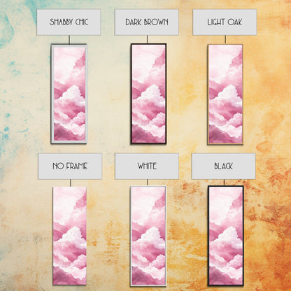 Dreamy Pink Clouds Canvas Print Light Pink Wall Art Vertical Living Room Art Minimalist Decor Bedroom Above Bed Wabi Sabi Art