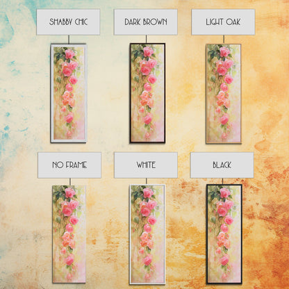 Cascading Roses Canvas Print Wildflower Painting Botanical Prints Vertical Wall Art Farmhouse Art Rustic Wall Art Romantic Gift