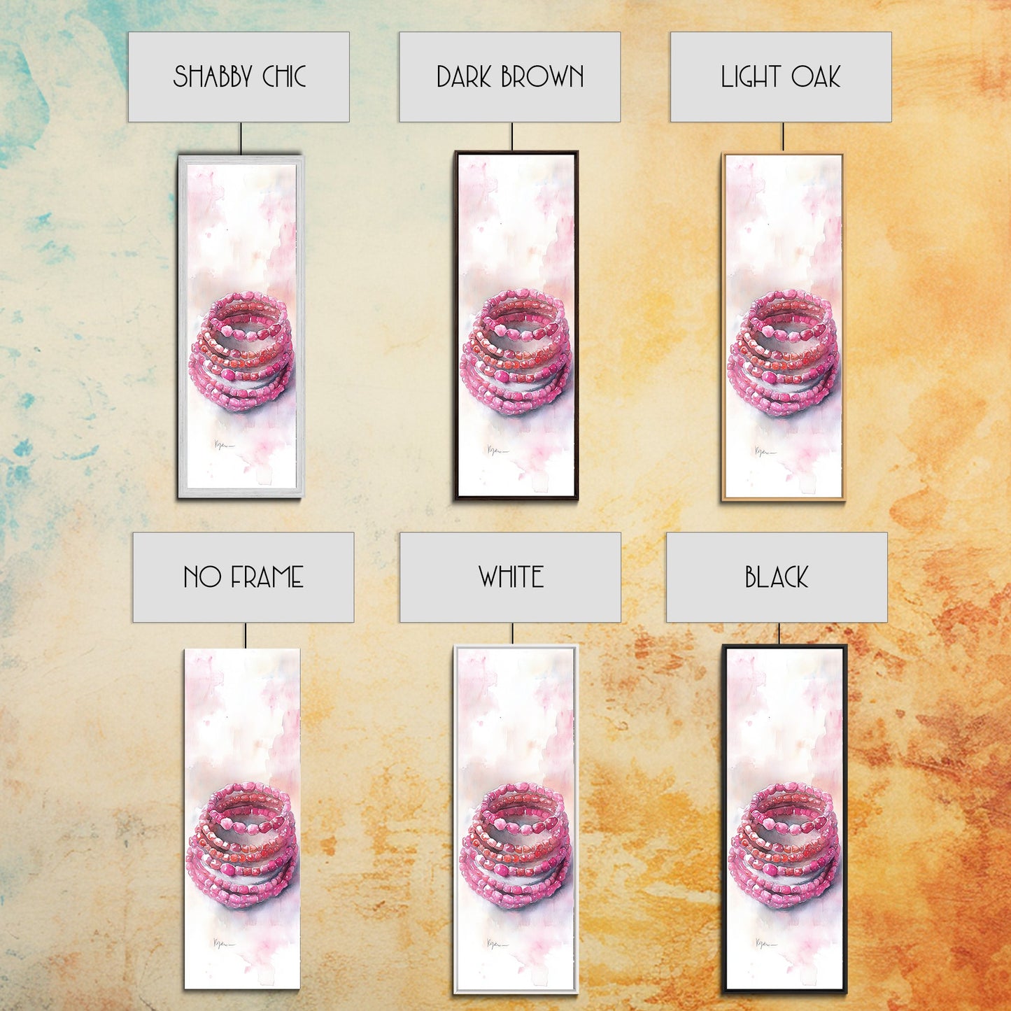 Gemstone Stack Canvas Print Whimsical Watercolor Art Pink Crystal Wall Art Bedroom Decor Gem Lover Unique Living Room Art