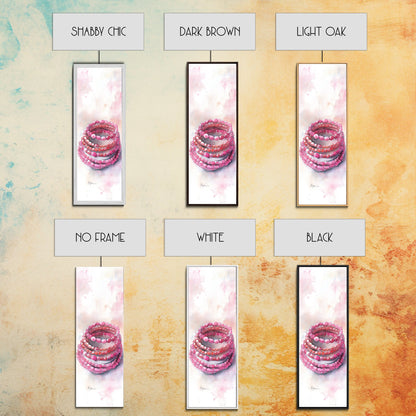 Gemstone Stack Canvas Print Whimsical Watercolor Art Pink Crystal Wall Art Bedroom Decor Gem Lover Unique Living Room Art