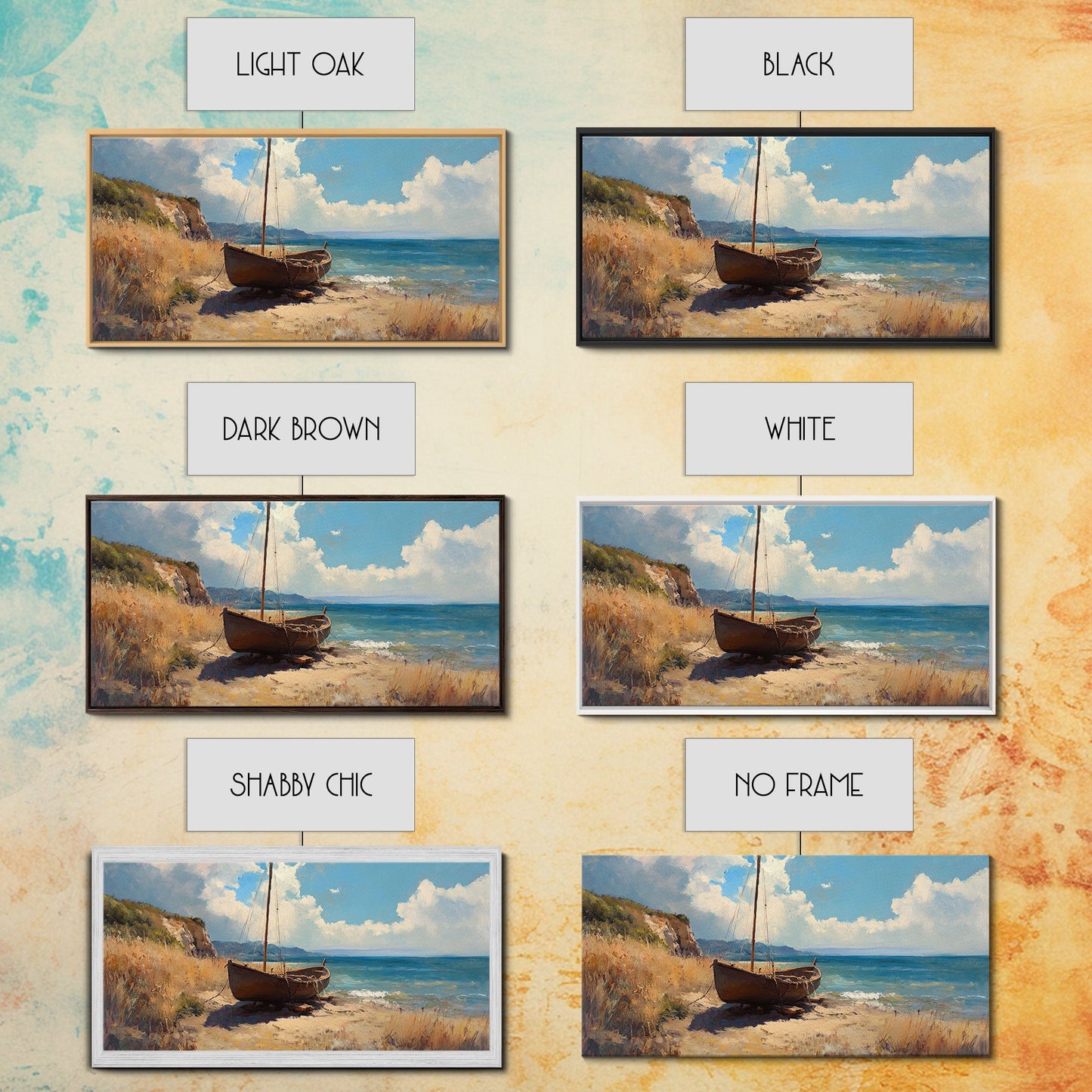 Rustic Sailboat Framed Canvas Print Nautical Wall Art Coastal Landscape Art Barn Landscape Oil Painting Rustic Decor Above Sofa Art