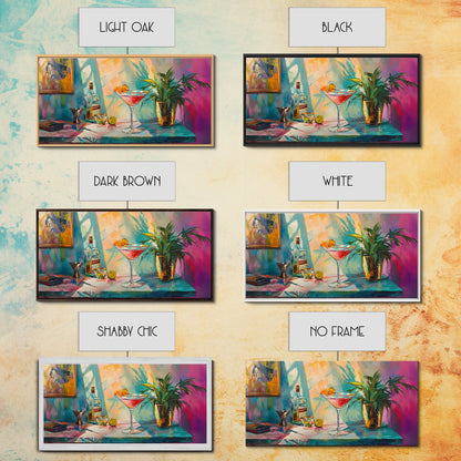 Martini Cocktail Canvas Print Colorful Bar Wall Art Vibrant Foodie Home Decor Gift Idea Kitchen Modern Party Drink Art Living Room