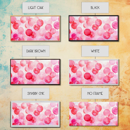 Pink Balloon Canvas Print - Light Pink Wall Art Boho Birthday Celebration Art Minimalist Decor Living Room Horizontal Art