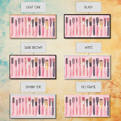 Hairbrush Collection Canvas Print Whimsical Art Pink Wall Art Fun Boho Aesthetic Bathroom Decor Vertical Art Unique Gift Idea