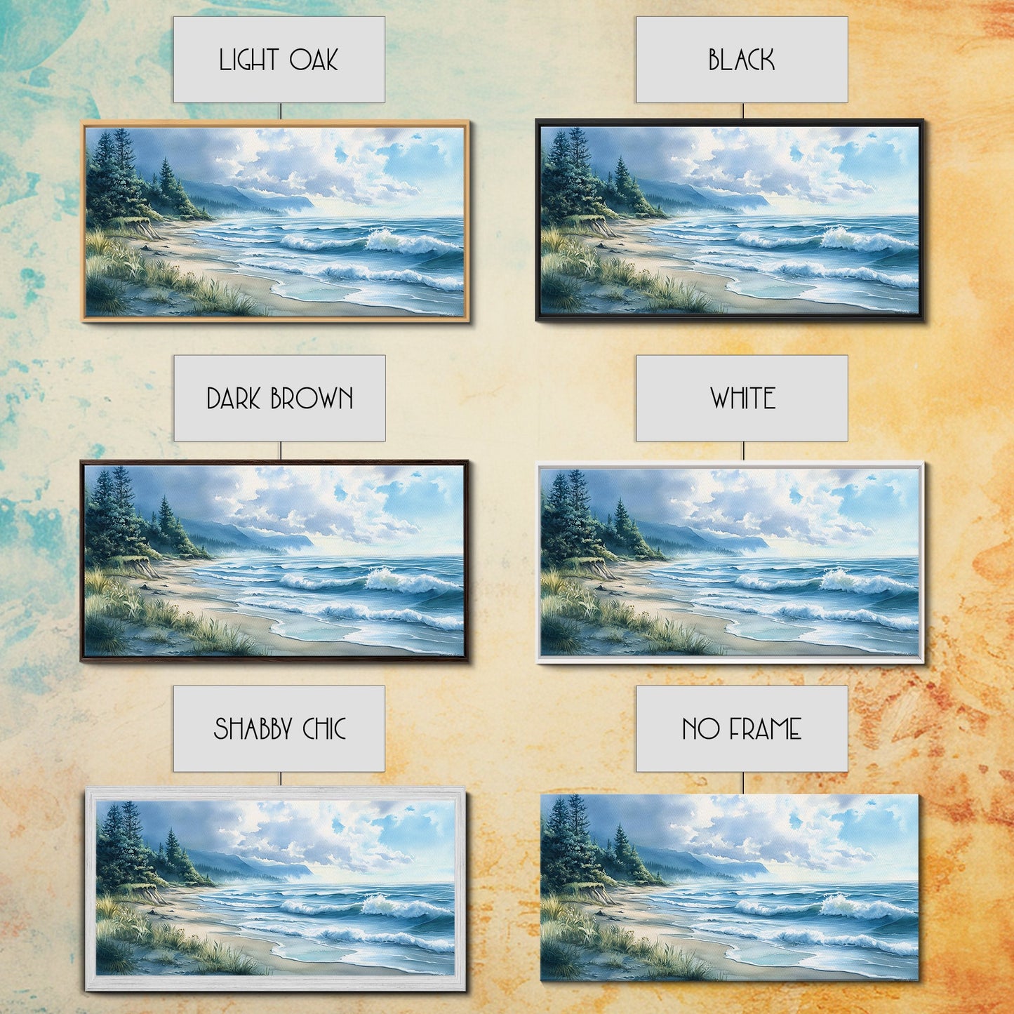 Canvas Print of Misty Coastal Morning Landscape with Rolling Waves, Nautical Wall Art Gift Idea, Serene Coastal Decor