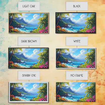 Tropical Beachscape Canvas Print Coastal Landscape Art Hawaii Decor Living Room Art Above Couch Art Nautical Wall Art Gift Idea