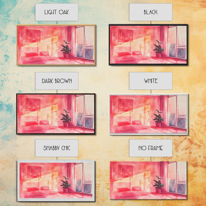 Sunny Bedroom Canvas Print Light Pink Wall Art Minimalist Decor Cherry Wall Art Therapy Art Rustic Bedroom Art Boho Art Gift Idea