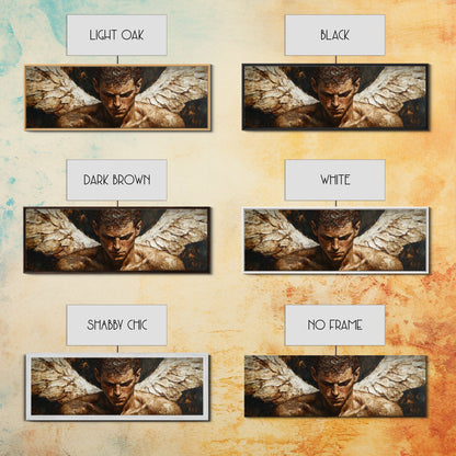 Brooding Angel Canvas Print Dark Romance Painting Moody Art Gothic Wall Art Bedroom Serenity Modern Rustic Living Room Decor