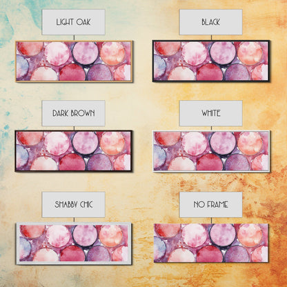 Glitter Eyeshadow Art Canvas Print Makeup Lover Decor Light Pink Abstract Wall Art Bedroom Aesthetic Makeup Room Glamorous Artwork