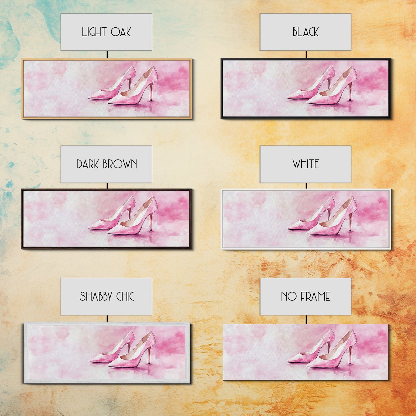 Elegant Pink Heels Canvas Print, Fashion Artwork, Pink Abstract Art, Minimalist Wall Art, Feminine Decor, Light Pink Bedroom Art