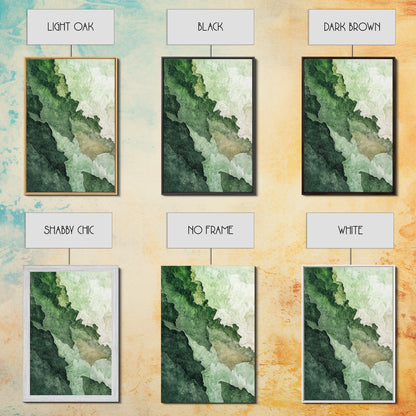 Textured Green Framed Canvas Print, Sage Green Wall Art, Modern Rustic Decor, Minimalist Bedroom Art, Vertical Skinny Wall Art