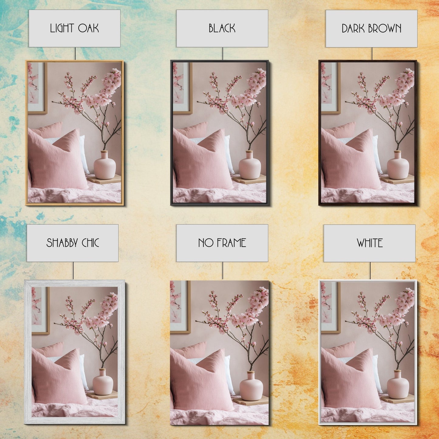 Cherry Blossom Bedroom Canvas Print Light Pink Wall Art Feminine Cozy Decor Floral Home Bedroom Accent Japanese Inspired Artwork