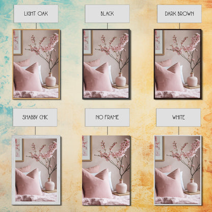 Cherry Blossom Bedroom Canvas Print Light Pink Wall Art Feminine Cozy Decor Floral Home Bedroom Accent Japanese Inspired Artwork