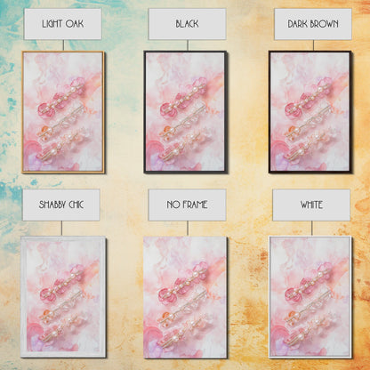 Elegant Floral Hair Accessories Canvas Print, Whimsical Art, Feminine Wall Art, Pink Abstract Art, Light Pink Wall Art, Bedroom Decor