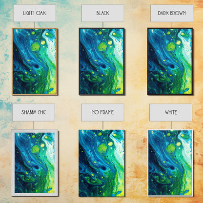 Blue and Green Abstract Canvas Print, Stunning Geometric Wall Art Ideal for Nautical Decor or Contemporary Above Couch Wall Art