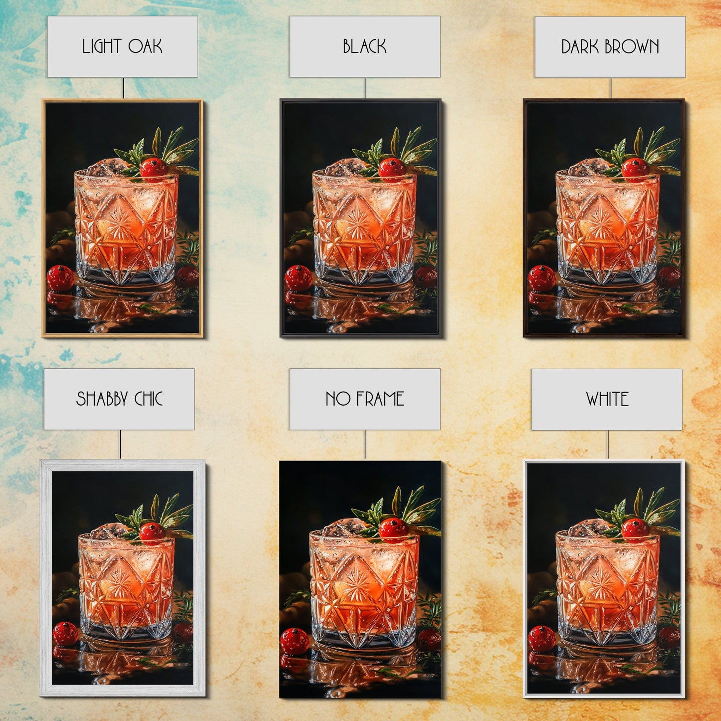 Cranberry Cocktail Canvas Print | Food Review Kitchen Art | Espresso Martini Wall Art | Rustic Kitchen Bar Decor Gift Idea Artwork