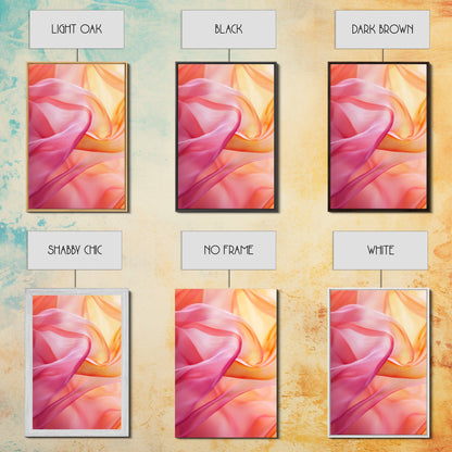 Sheer Pink and Orange Canvas Print with Light Pink Wall Art Aesthetic and Minimalist Zen Decor for Bedroom or Guest Room