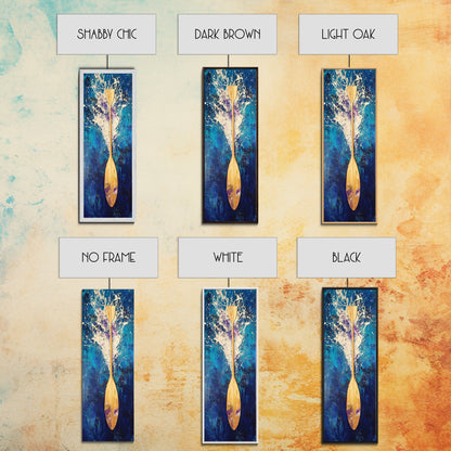 Moody Seascape, horizon painting gray white, smoky mountain art, framed canvas print, extra wide art, landscape painting